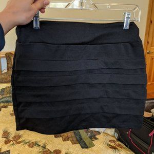 Black Tiered BodyCon Mini Skirt